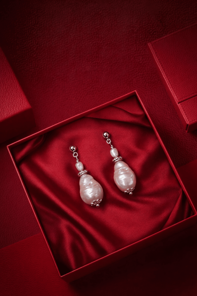 Elegant Baroque Pearl Drop Earrings in Sterling Silver