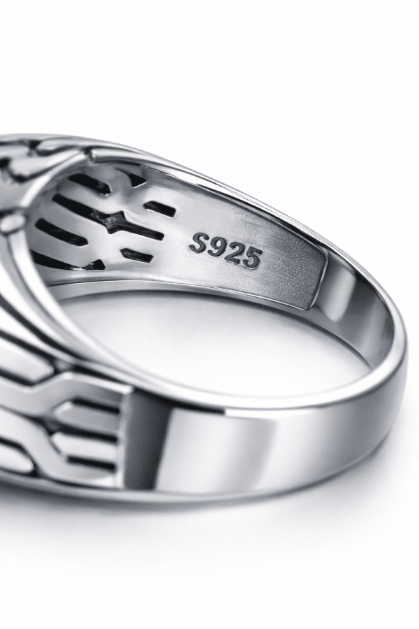 S925 Sterling Silver Signet Ring with Black Onyx | Premium