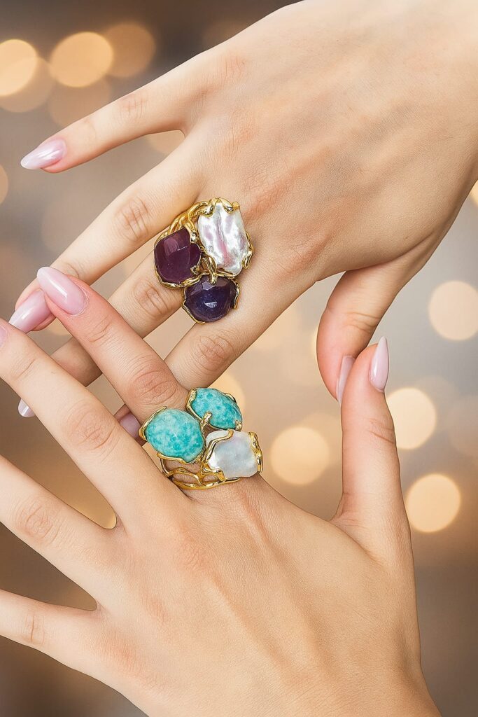 Aurora Luxe Gemstone Ring Set