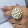 Golden Bloom Pearl Cluster Ring