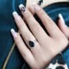 Midnight Elegance Black Teardrop Ring