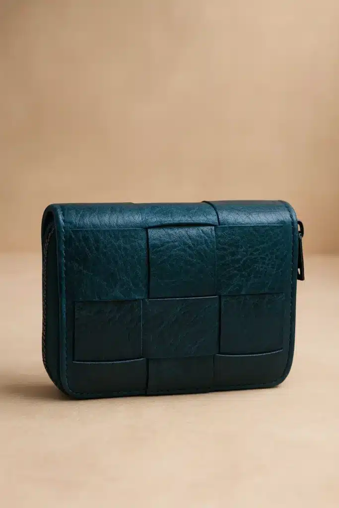 Intrecciato Leather Zip Wallet