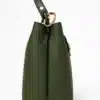 Olive Green Structured Leather Handbag