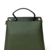 Olive Green Structured Leather Handbag