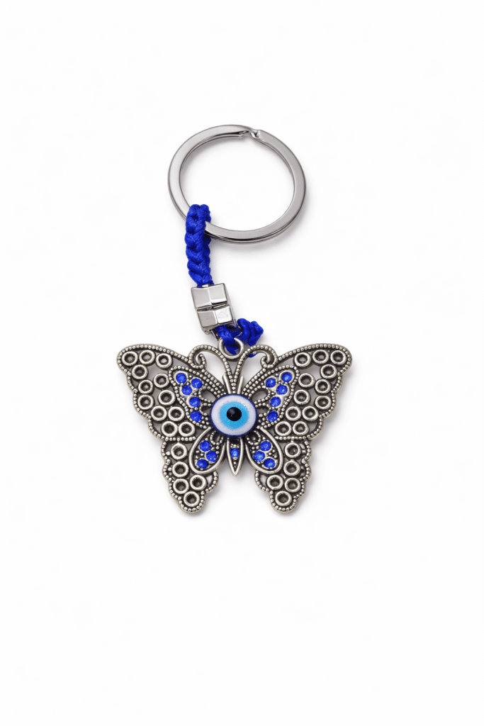 Evil Eye Butterfly Keychain