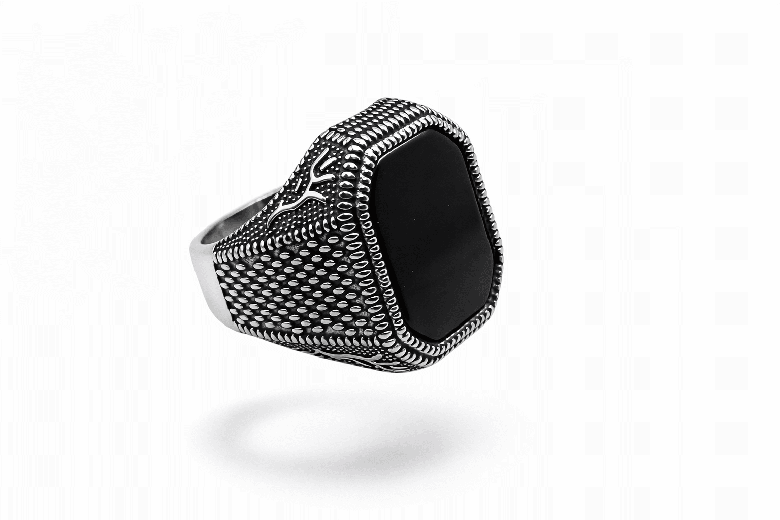 Premium 925 Sterling Silver Men’s Black Onyx Signet Ring