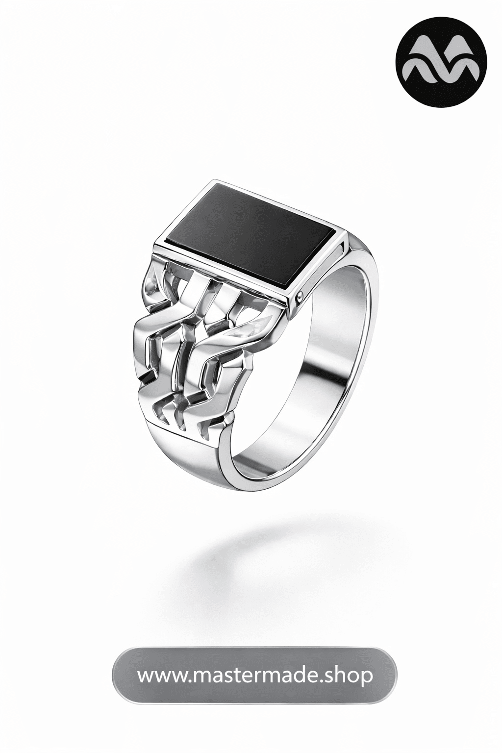 Sterling Silver Men’s Ring with Black Onyx