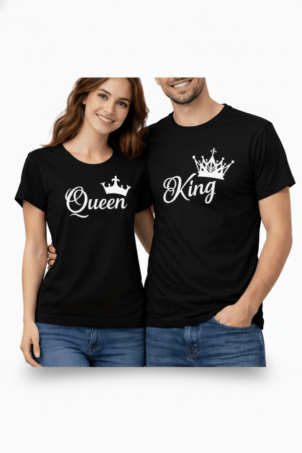 Royal Midnight Black Couple T-Shirt Set