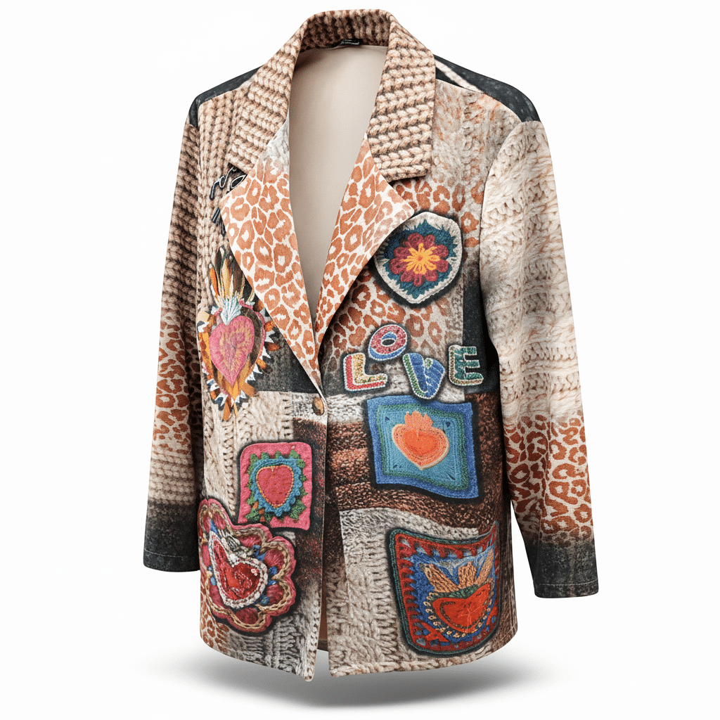 Eclectic Embroidered Leopard Blazer
