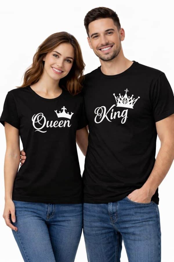 Royal Midnight Black Couple T-Shirt Set