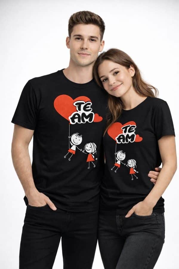 Midnight Black Couple Matching T-Shirt Set