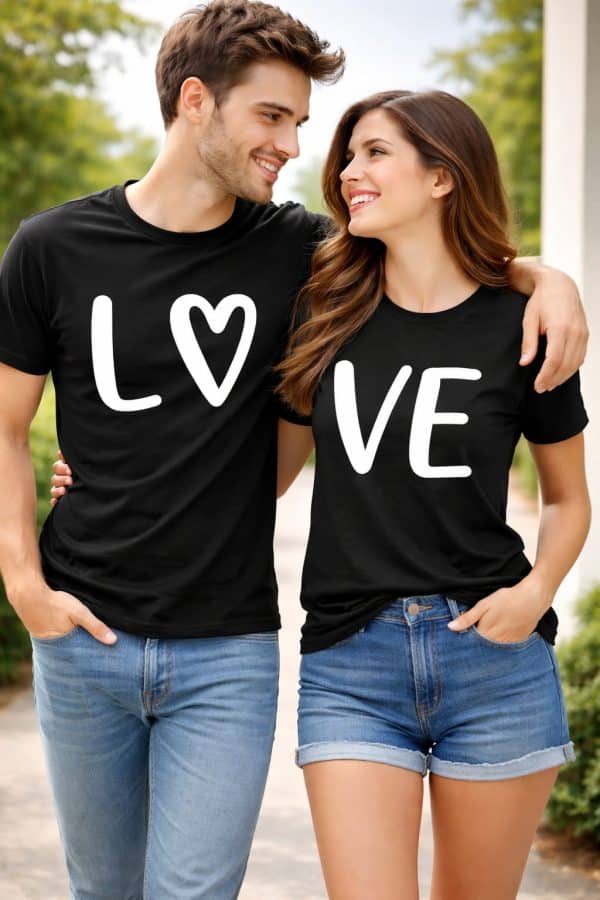 Black Couple Matching T-Shirt Set