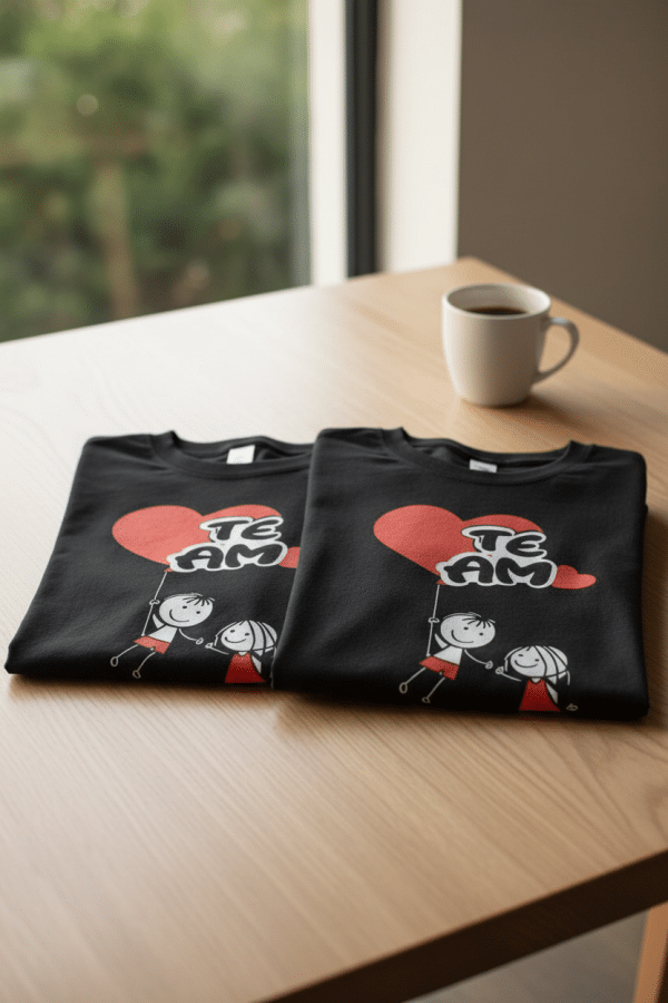 Midnight Black Couple Matching T-Shirt Set