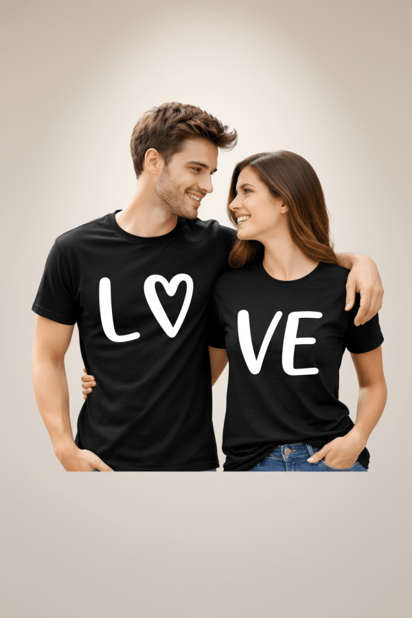 Black Couple Matching T-Shirt Set
