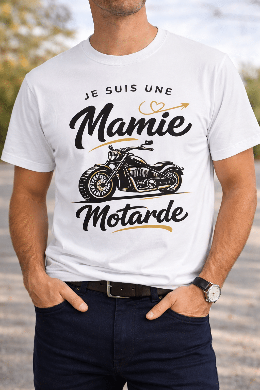 Mamie Motarde Premium T-Shirt – White Edition