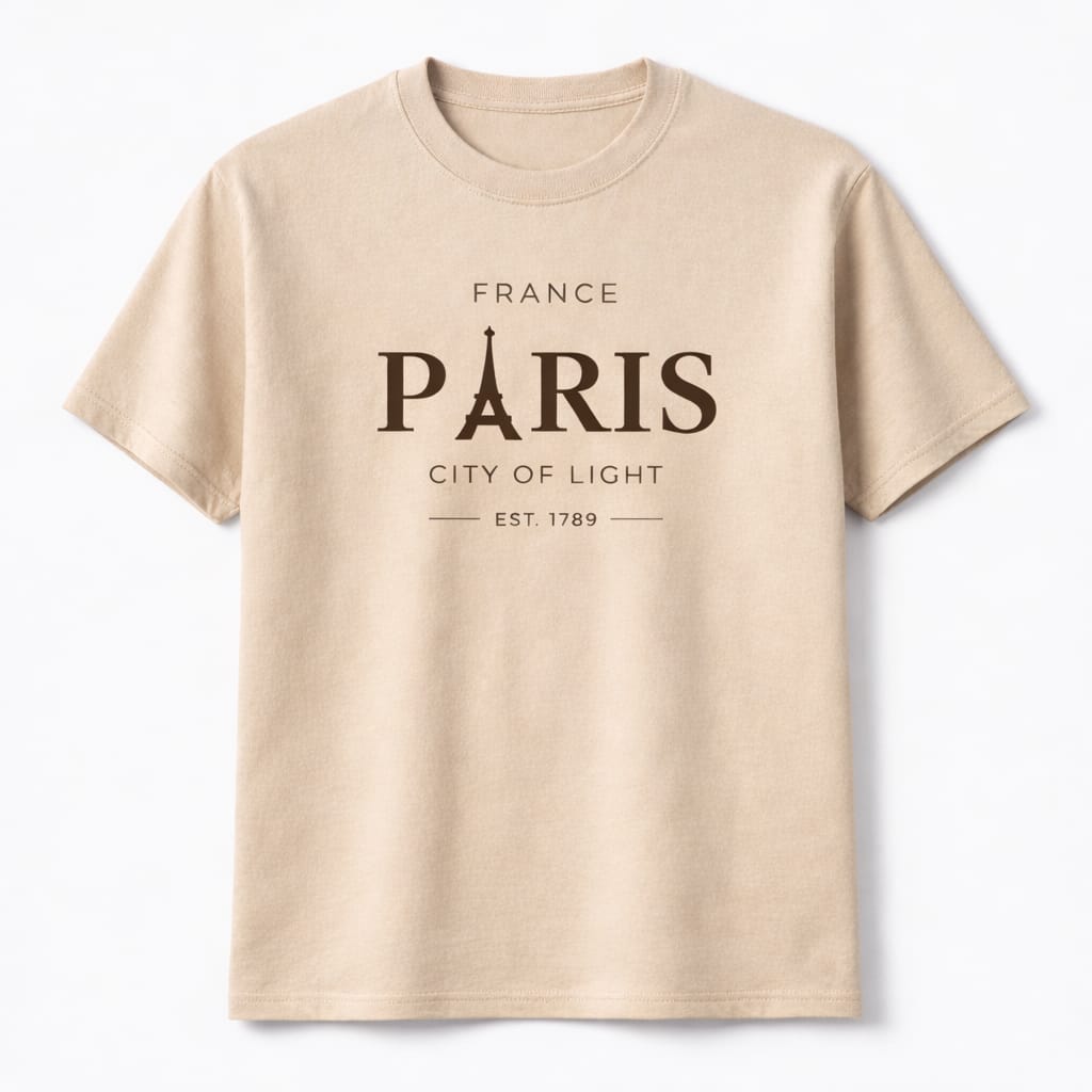 Paris Signature Tee – Sand Edition