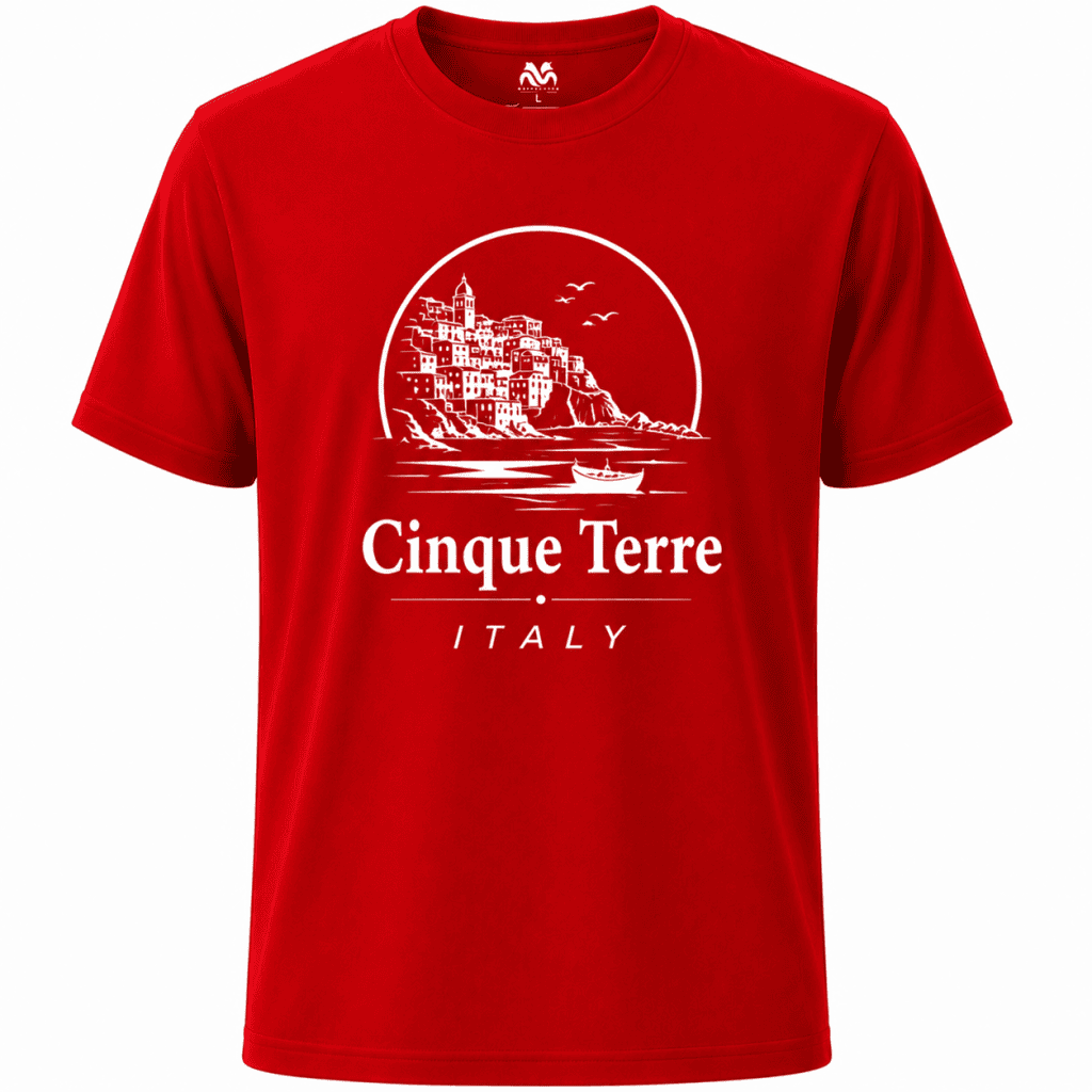 Red Cinque Terre Red Custom T-Shirt
