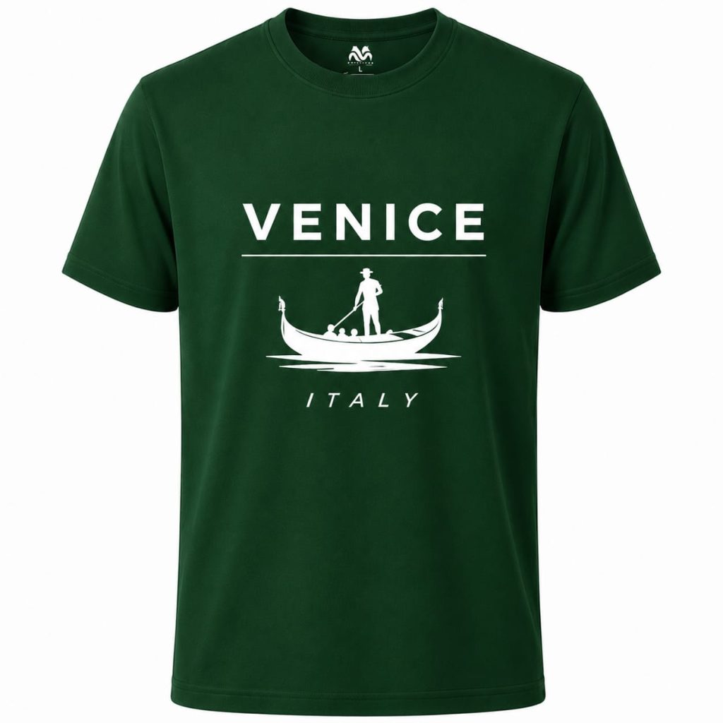 Venice Classic Gondola T-Shirt Bottle Green