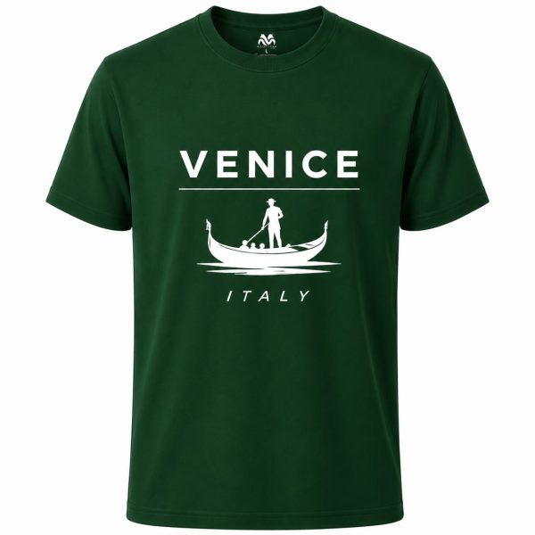 Venice Classic Gondola T-Shirt Bottle Green
