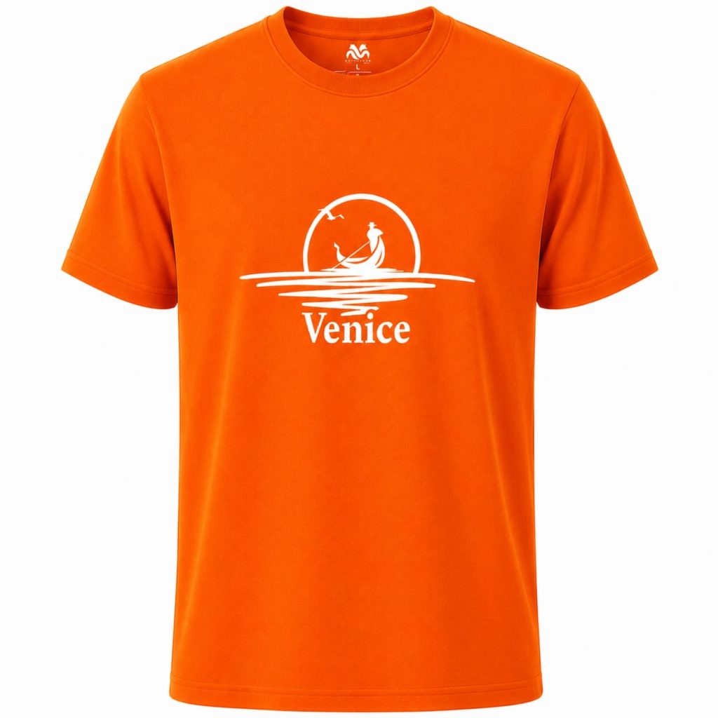 Venice Sunset Gondola T-Shirt Sun Yellow