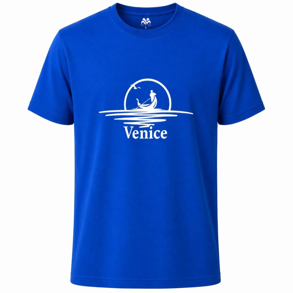 Venice Sunset Gondola T-Shirt Royal Blue