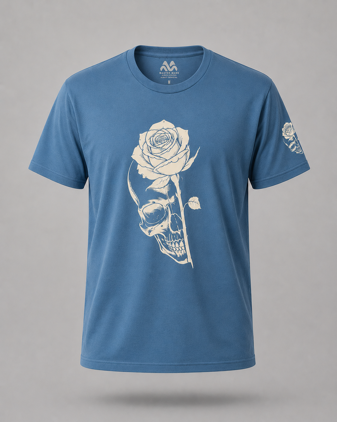 Dusty Blue Rose Skull Tee