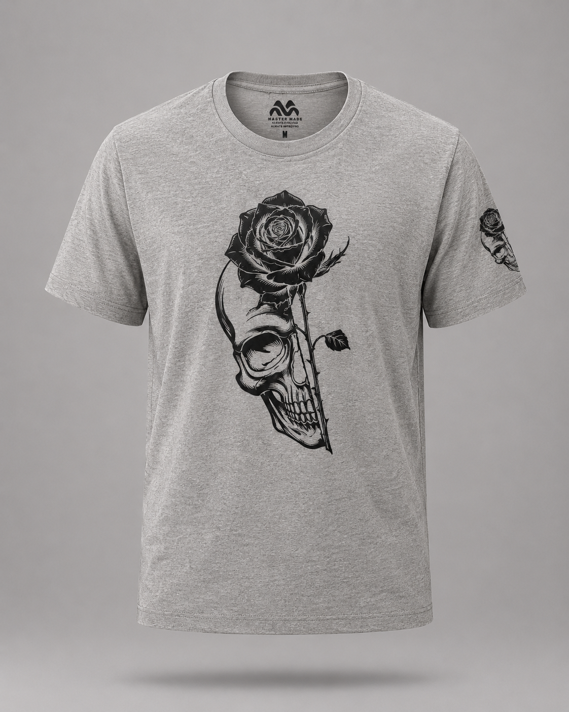 Grey Rose Skull Tee