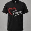 Black Firenze Heart Premium Unisex T-Shirt