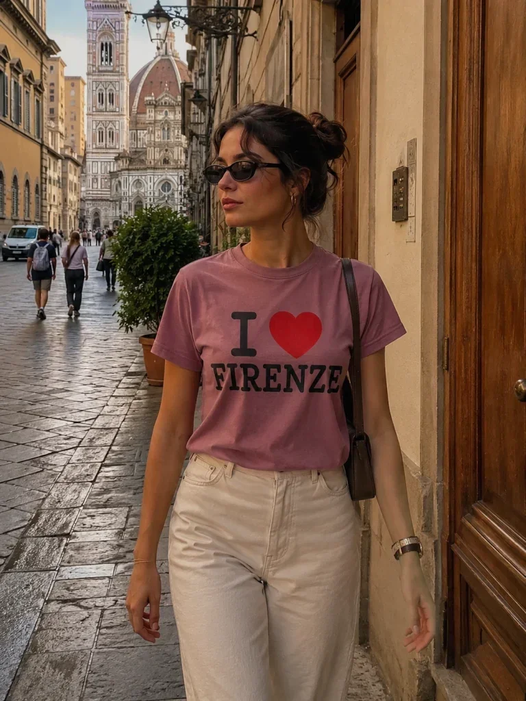 Pink FIRENZE Classic Souvenir Women’s T-Shirt