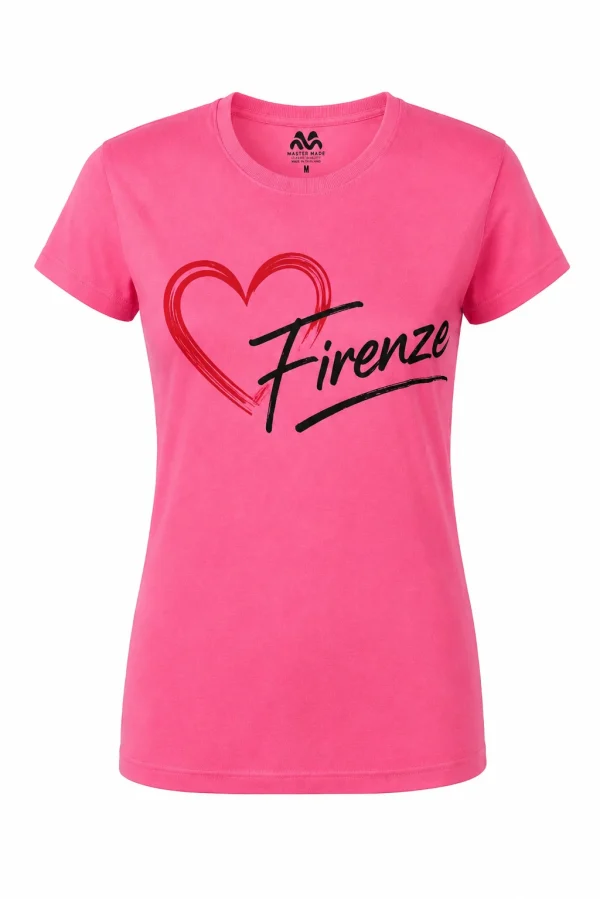 Pink Firenze Heart Women's T-Shirt