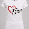 White Firenze Heart Women's T-Shirt