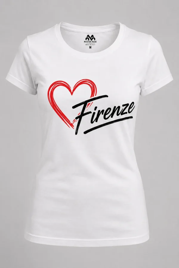 White Firenze Heart Women's T-Shirt