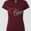Maroon Firenze Heart Women's T-Shirt
