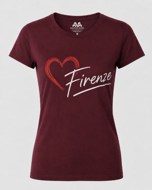 Maroon Firenze Heart Women's T-Shirt