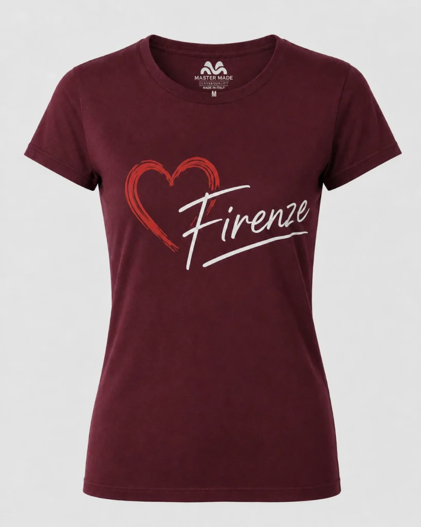 Maroon Firenze Heart Women's T-Shirt