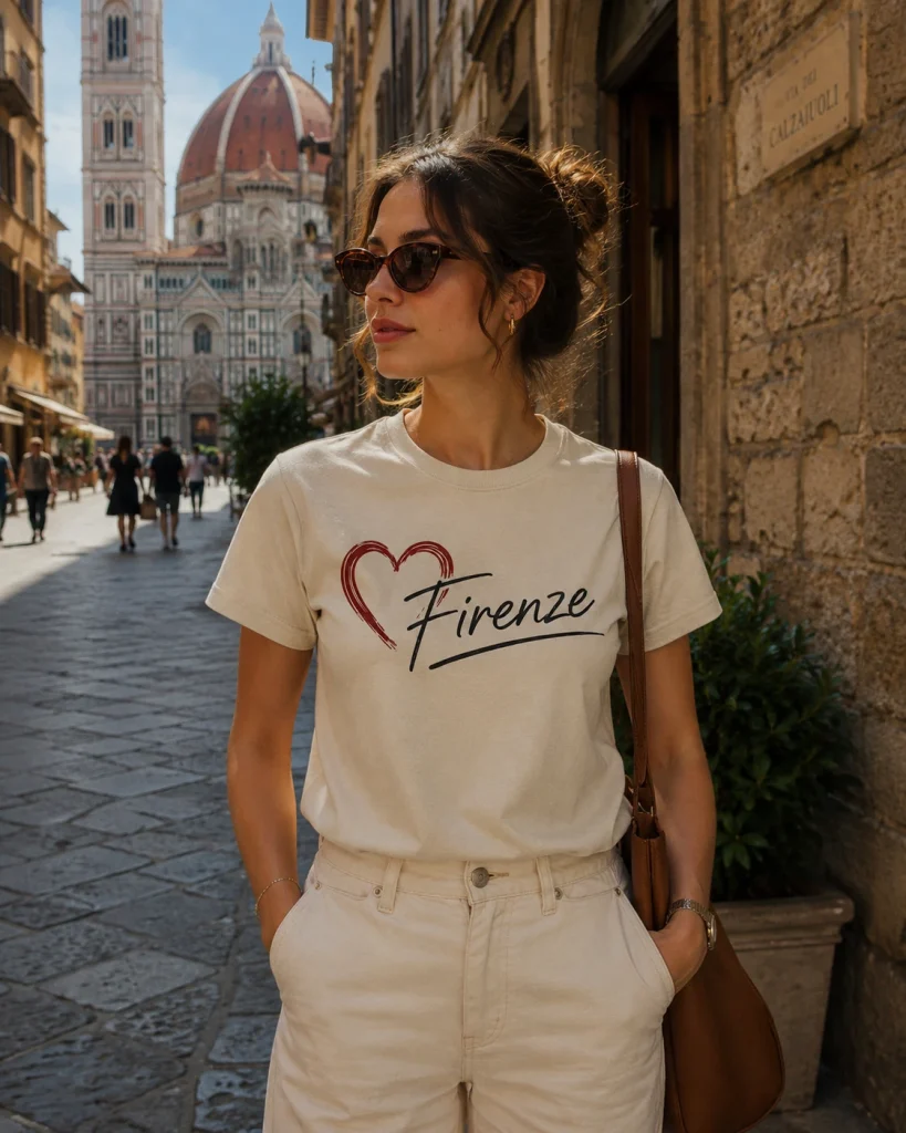 Brown Firenze Heart Premium Unisex T-Shirt