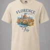 Florence Italy Watercolor Duomo T-Shirt Cream