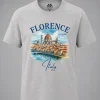 Florence Italy Watercolor Duomo T-Shirt Grey