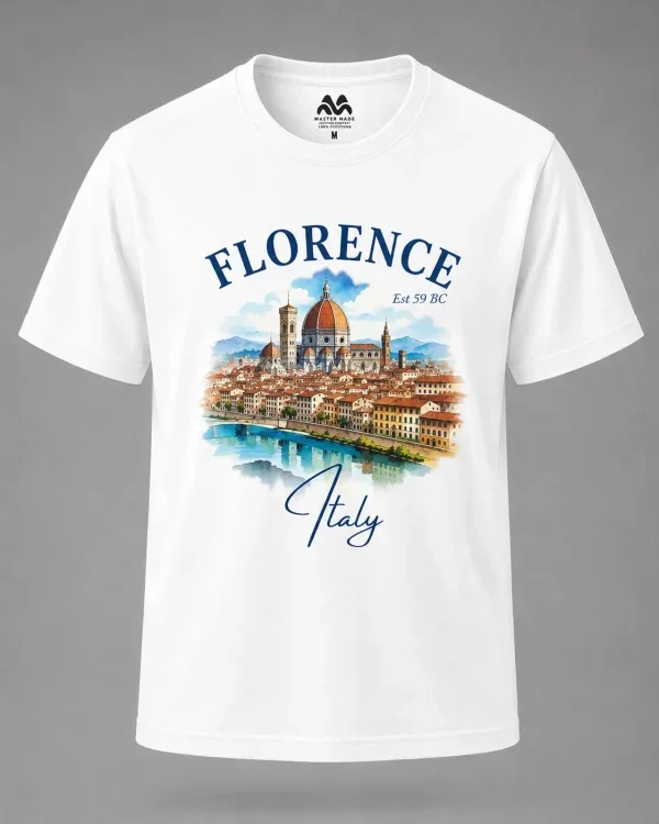 Florence Italy Watercolor Duomo T-Shirt White