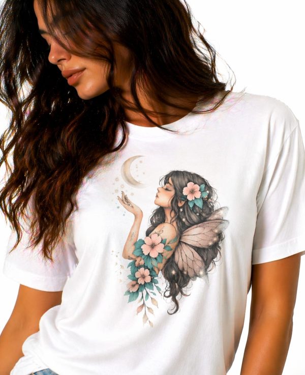 Moonlight Fairy Floral Graphic Unisex T-Shirt