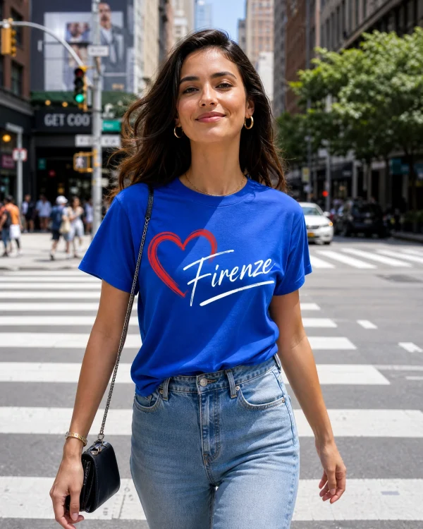 Royal Blue Firenze Heart Premium Unisex T-Shirt
