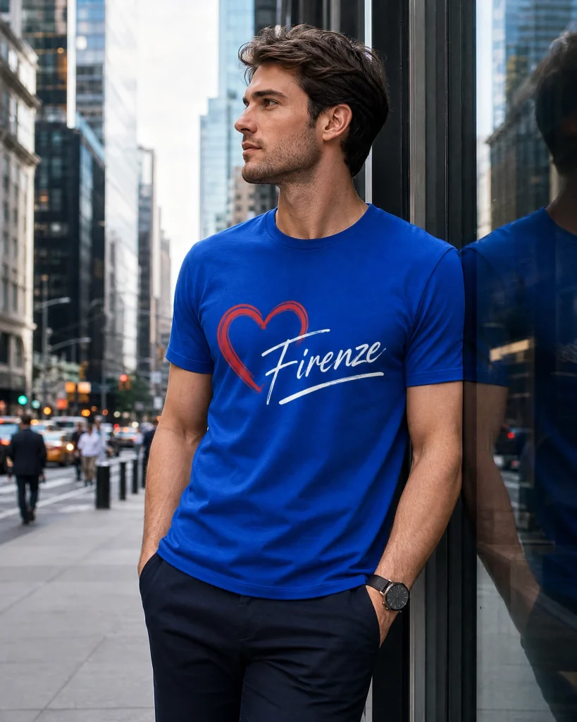 Royal Blue Firenze Heart Premium Unisex T-Shirt