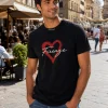Black Firenze Heart Premium Unisex T-Shirt