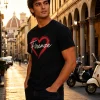 Black Firenze Heart Premium Unisex T-Shirt