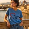 Dusty Blue Firenze Heart Premium Unisex T-Shirt