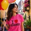 Pink FIRENZE Classic Souvenir Women’s T-Shirt