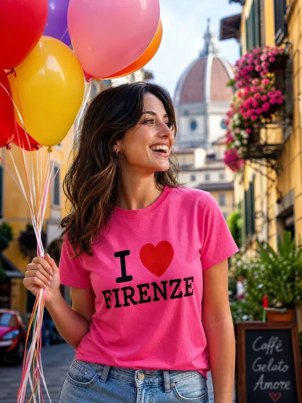 Pink FIRENZE Classic Souvenir Women’s T-Shirt