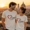 White Firenze Heart Premium Unisex T-Shirt