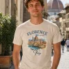Florence Italy Watercolor Duomo T-Shirt Cream