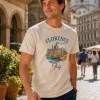 Florence Italy Watercolor Duomo T-Shirt Cream